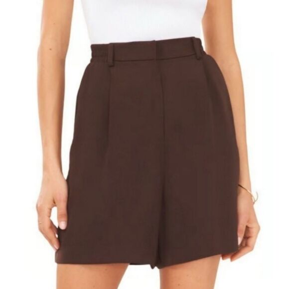 ✨ Halogen Women’s Brown Trouser Shorts Elastic Waistband 2X NWT - Picture 1 of 14